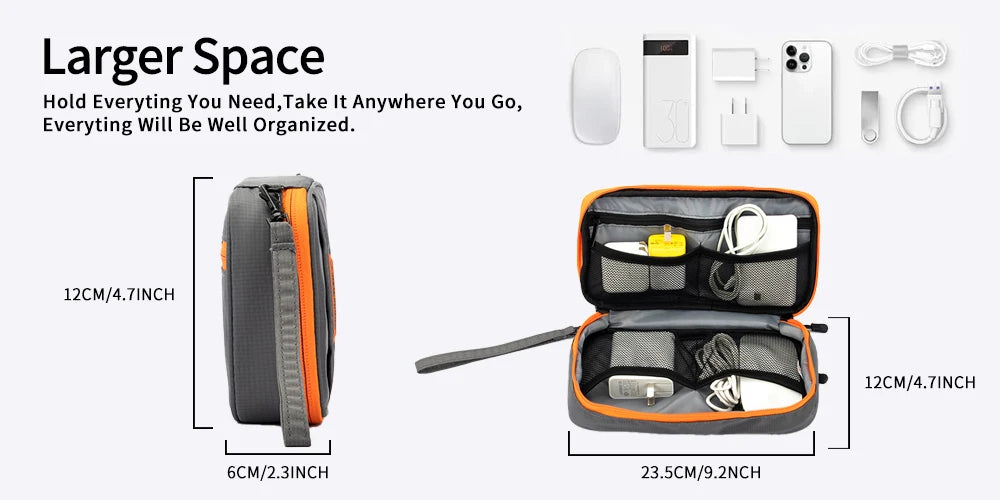 Travel Essentials Cable Organizer Bag - Small Charging Cord Storage, Charger, Cables, Cord Storage and Accessory Bag