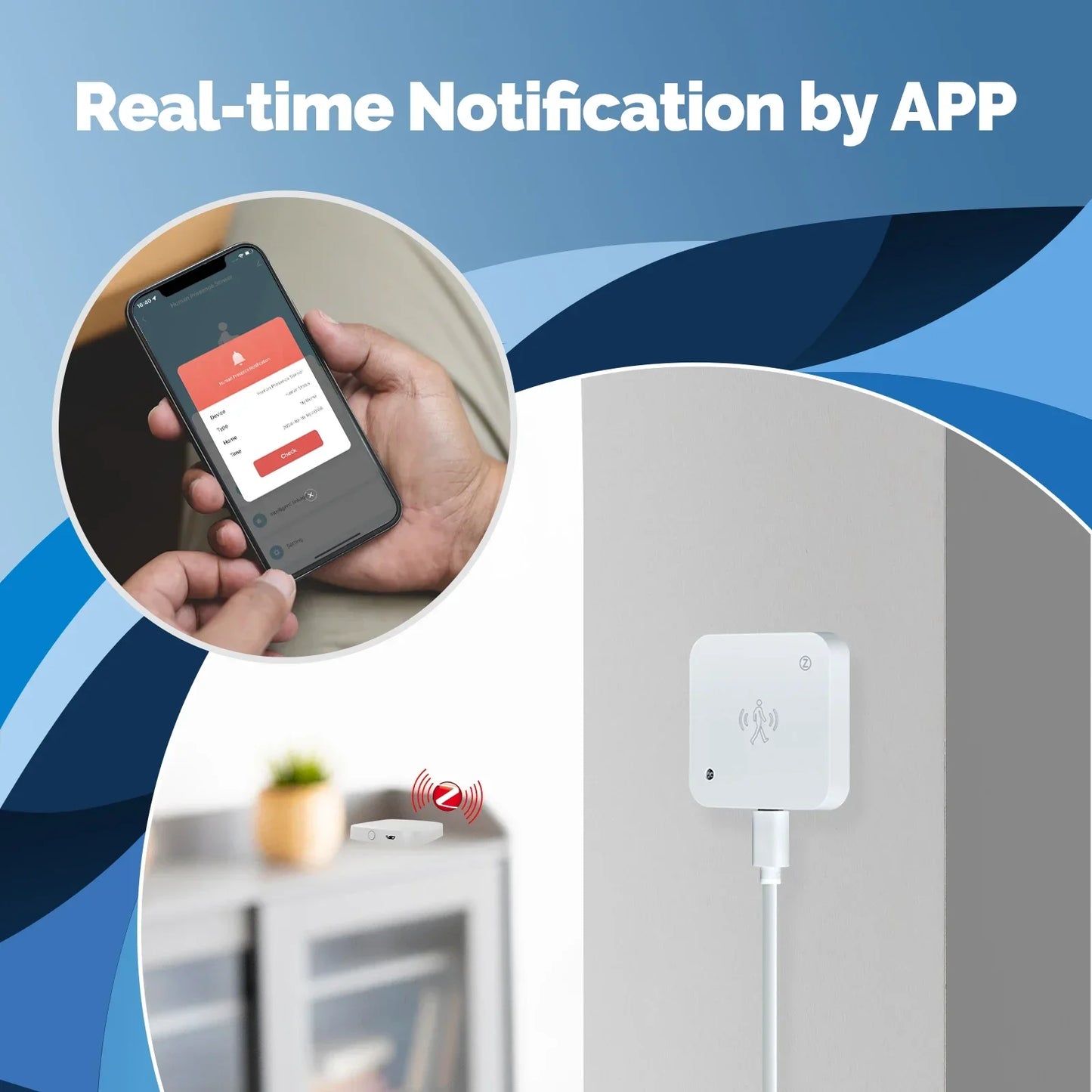 MOES Smart Presence Sensor WiFi/ZigBee, Human Motion & Motionless Detection, Light Sensor, App Alerts, Wired Install