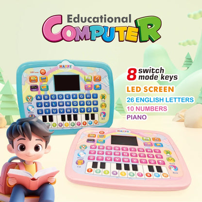 Educational Learning Computer for Kids 3+, Interactive Touchscreen Games, Portable Study Machine with ABCs/Numbers, Birthday Gif