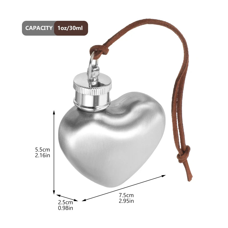 Outdoor Portable Wine Pot Small Hip Flask Heart Shaped Flask Stainless Steel Wine Flask Water Bottle