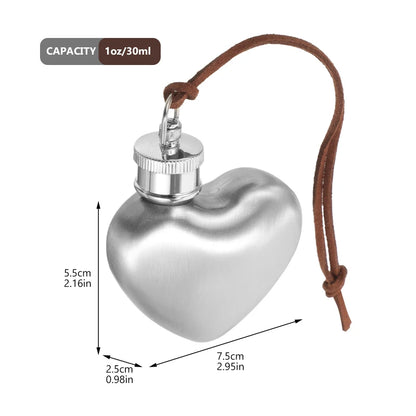 Outdoor Portable Wine Pot Small Hip Flask Heart Shaped Flask Stainless Steel Wine Flask Water Bottle