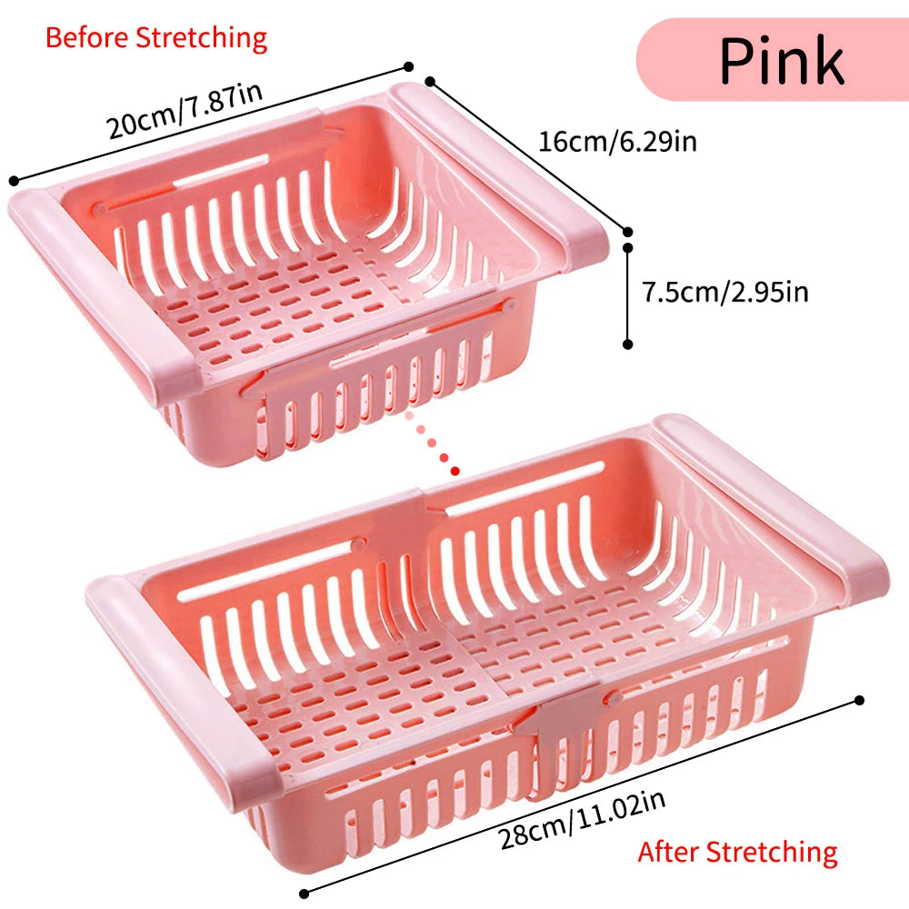 Fridge Organizer Box Multifunctional Refrigerator Preservation Pull-Out Type Classification Shelf Fresh Divider Layer Shelf