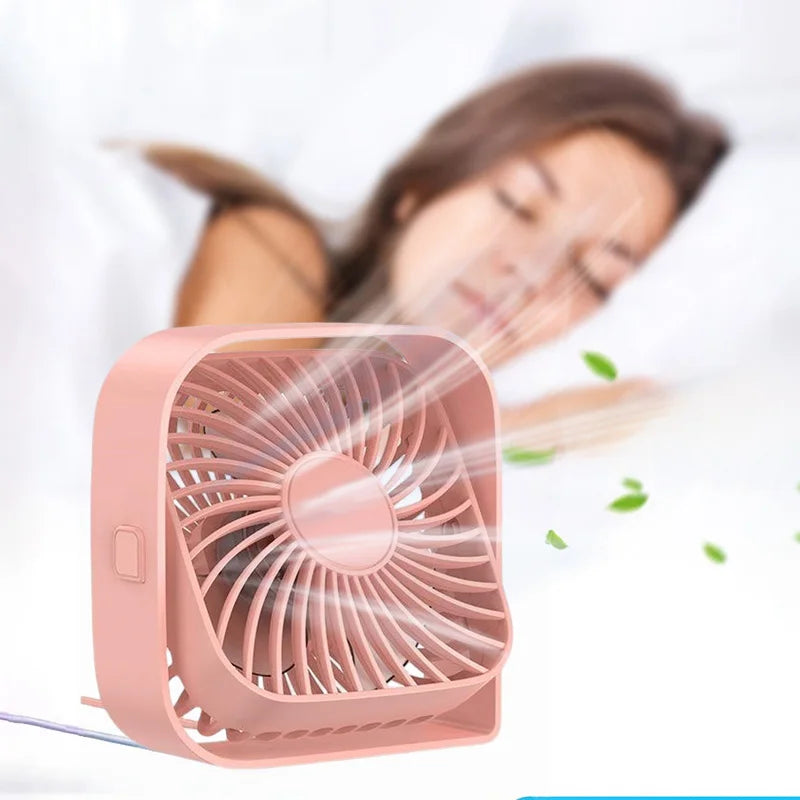 Mini Portable Fan USB Desk Fan Table Strong Airflow &Quiet Operation 3 Speed Wind 360° Rotatable Standing Fans For Room