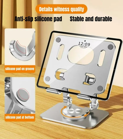 Tablet Stand Adjustable with 360 Swivel Base Aluminum Tablet Stand Holder Universal Tablet Holder for iPad Samsung Huawei Lenovo