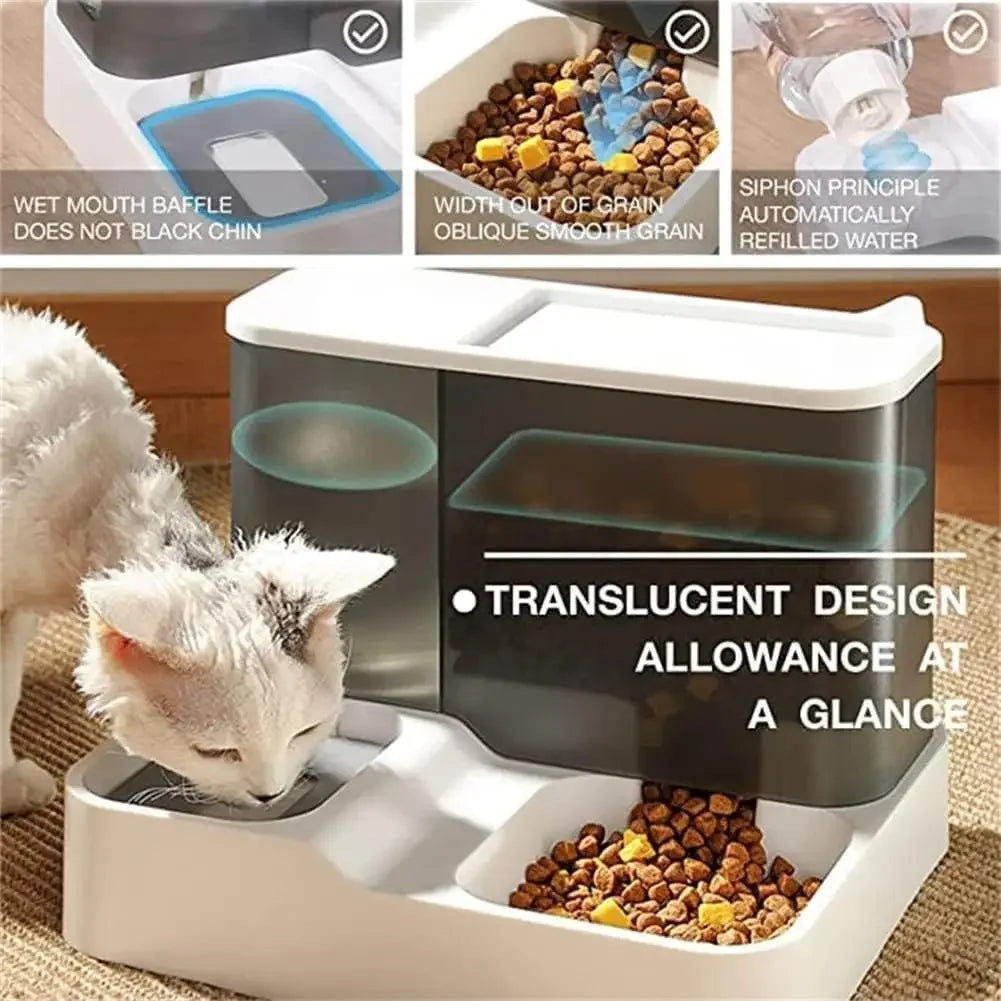 Dog Cat Automatic Feeder 2.8L Large Capacity Feeding Watering Machine Travel Out Automatic Pet Feeder Cat Dog Food Bowl