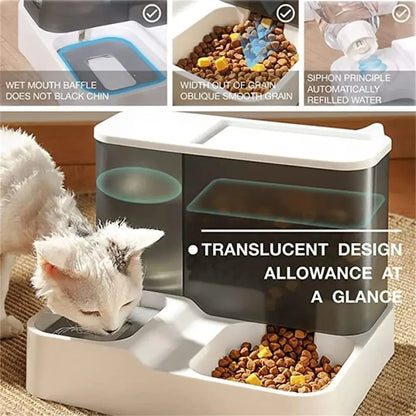 Dog Cat Automatic Feeder 2.8L Large Capacity Feeding Watering Machine Travel Out Automatic Pet Feeder Cat Dog Food Bowl