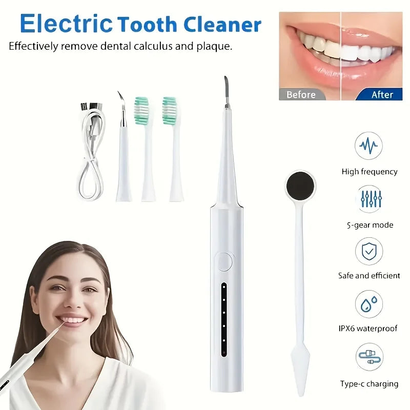 Electric Teeth Whitening Dental Calculus Scaler Plaque Coffee Stain Tartar Removal High Frequency Sonic Toothbrush Teeth Cleaner