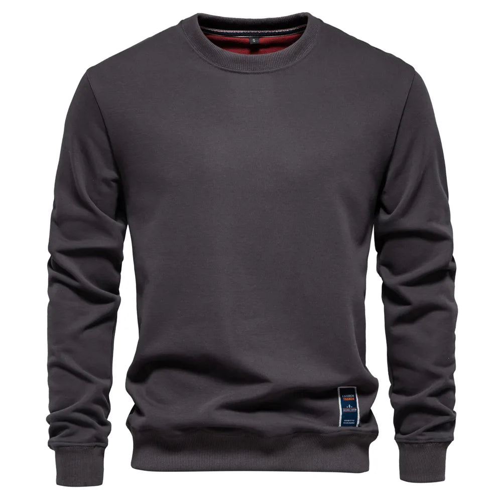 Pullover Streetwear Cotton Men's Sweatshirt Casual Solid Color Long Sleeve Spring Sweatshirt Men Quality Classic Mens Clothes