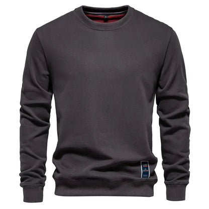 Pullover Streetwear Cotton Men's Sweatshirt Casual Solid Color Long Sleeve Spring Sweatshirt Men Quality Classic Mens Clothes