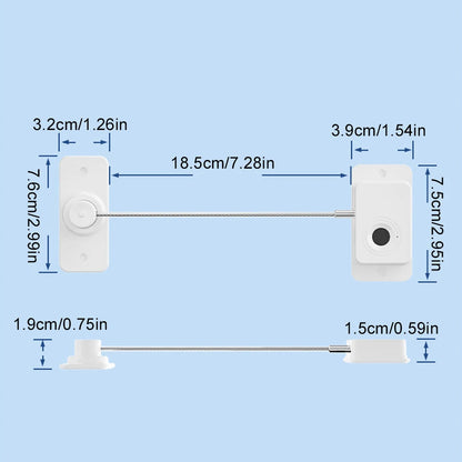 Rechargeable Fingerprint Lock Child Safety Lock Cabinet Fridge Drawer Door Lock Stainless Steel Cable Protection Home Security