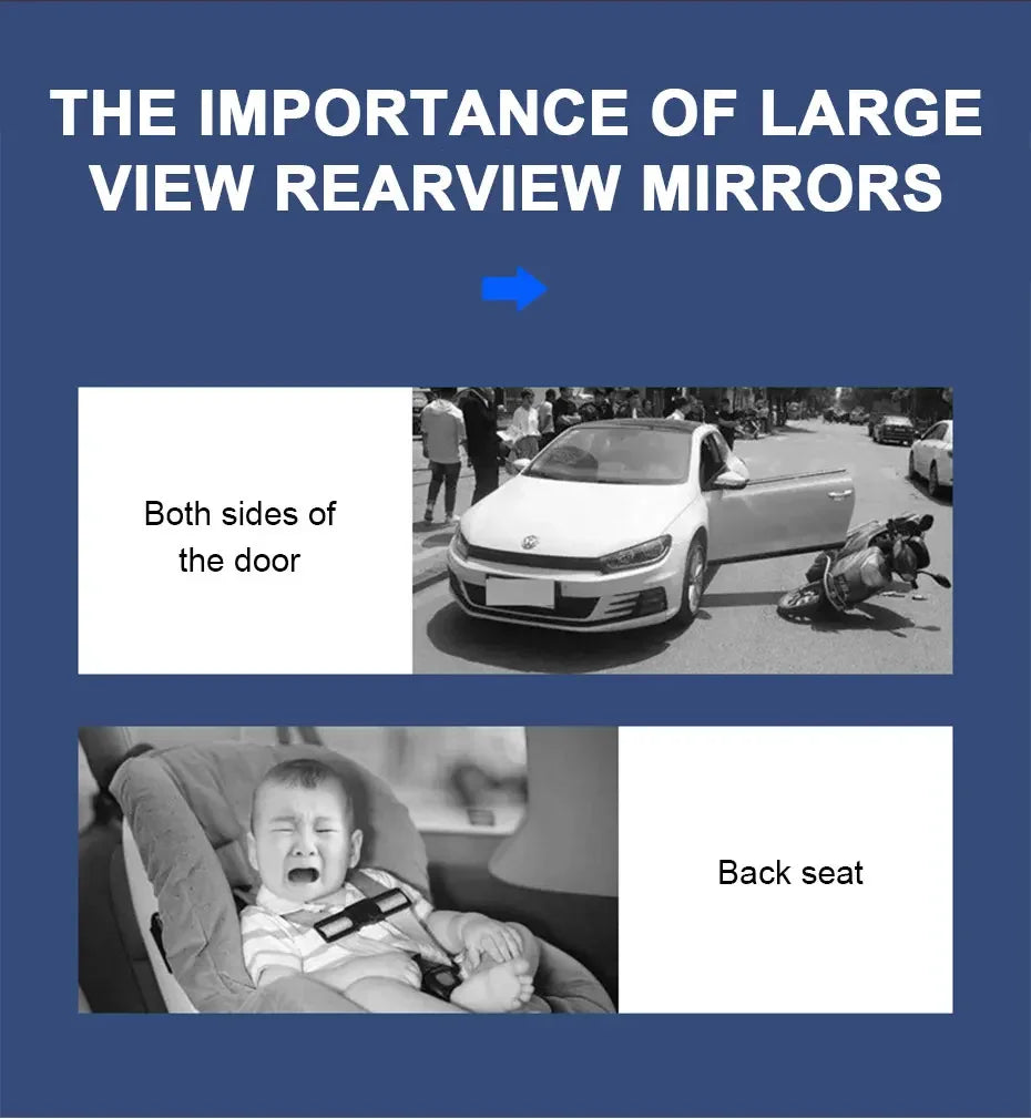 KMIND Wide Angle Convex Rearview Mirror Anti Glare Car Interior Rear View Baby Child Seat Watch Sun Visor Mirror Covers