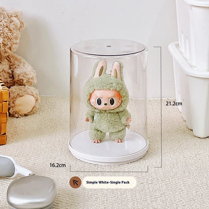 Labubu pendant display box, rotatable transparent Labubu doll, handmade blind box, storage display stand, decorative ornaments,