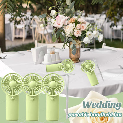 12-120PCS Portable Handheld Fan Bulk Wedding Fans for Guest Mini Handheld Fan Battery Powered Fans with Thank You Cards