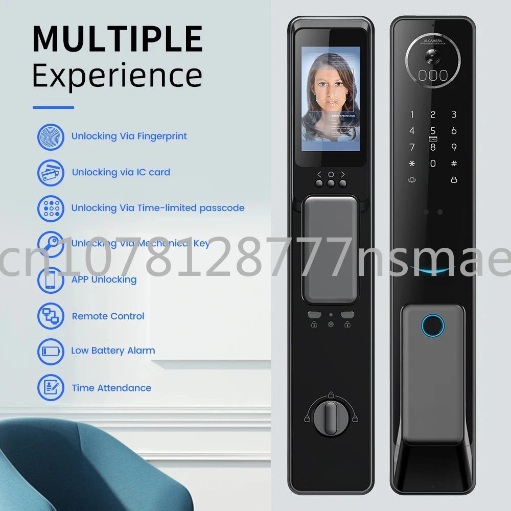 2024 Smart Door Lock  Wifi Smart Fingerprint Digital Safe Door with Camera Lock for Home