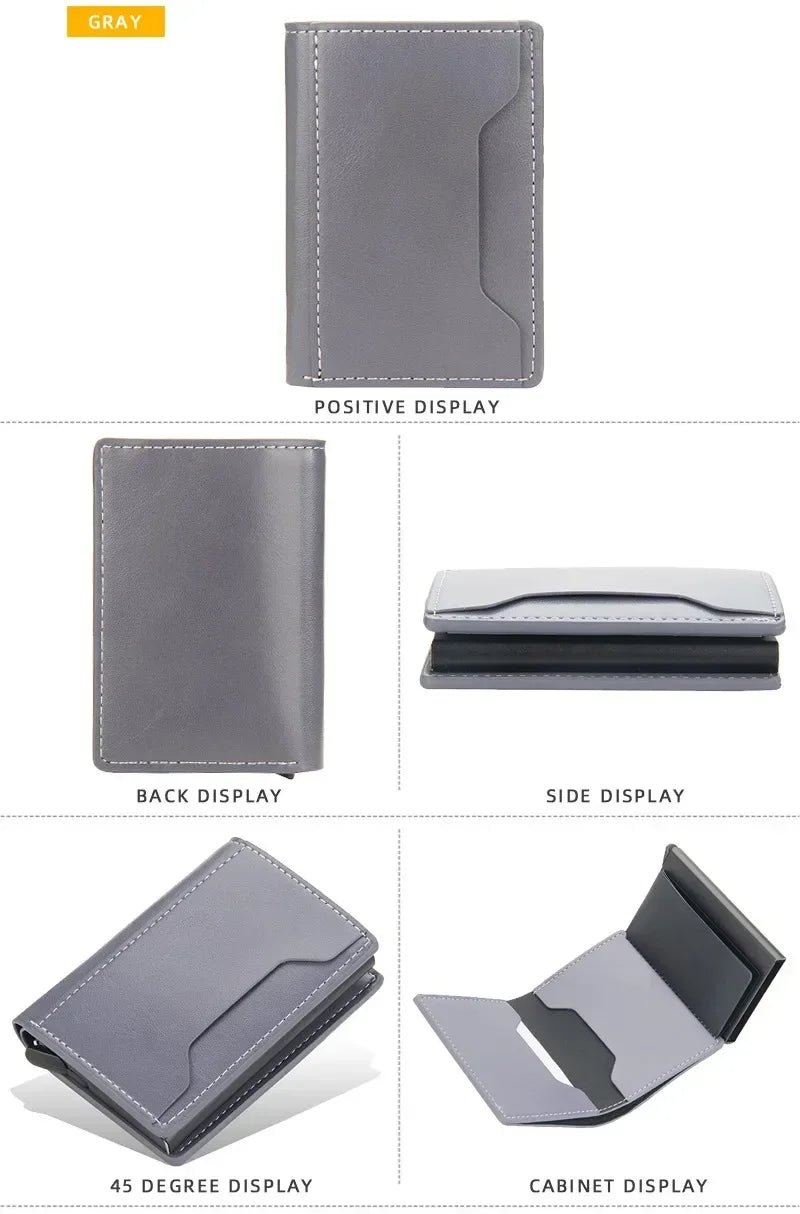 Anti Rfid Blocking Men Card Holder Case Wallets Free Name Customized Small Card Wallets Mini Wallet Qaulity Small Male Purses