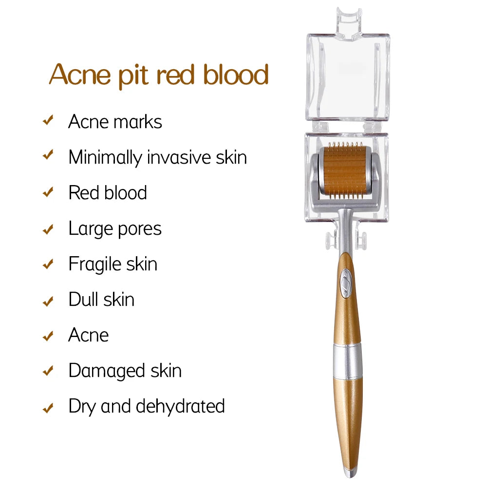 Professional 540 Needles for Facial Body Hair Growth Derma Roller for Skin Beard 0.2mm 0.25mm 0.3mm Needle Beauty Roller