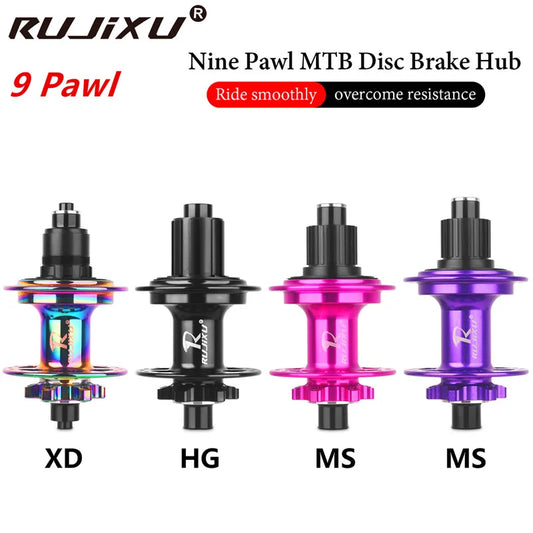 9 Pawls,RUJIXU, BOOST-Bicycle Bearing Hubs HG, MS, XD, 450T Noise, 5 Bearing Hubs, 110x15, 148x12mm, 32 Holes