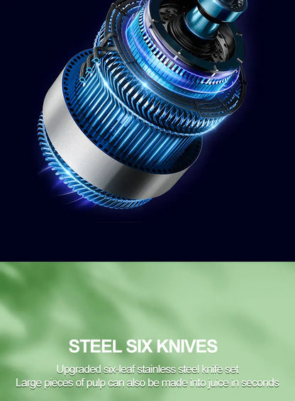 Portable Electric Juicer Cup 6 Blades USB Milkshake Blender Mini Fruit Milk Mixer Fresh Juice Sport Bottle for On-the-Go