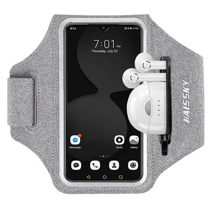 HAISSKY Zipper Pocket Running Sports Armband For iPhone 16 15 14 13 12 11 Pro Max 15 Plus Belt On Hand Phone Brassard Bags
