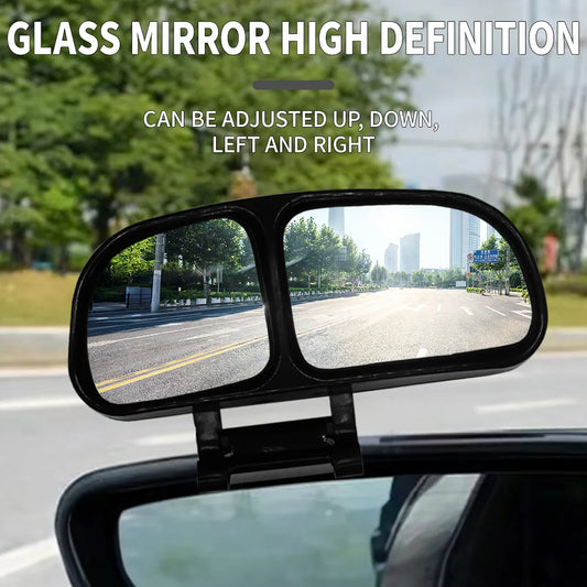 Car Rearview Mirror 360 degrees Adjustable Car Blind Spot Mirror Automotive Wide Angle Convex Mirror Dual Mirror