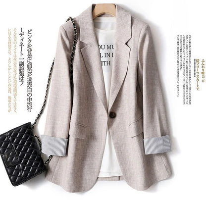 Office Lady Casual Blazers For Women 2024 Autumn Fashion Single Button Long Sleeve Outerwears New In Coats & Jackets Elegant
