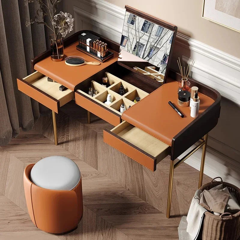 Living Room Vanity Table Nail Makeup Drawers Bedroom Storage Luxury Dressing Table European Mesa De Maquillaje Trendy Furniture