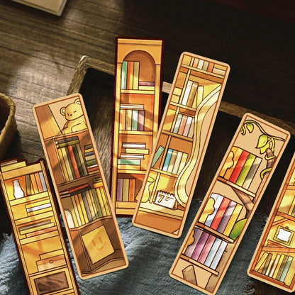 30pcs Creative Bookshelves Bookmarks Decoration Cards Reading Pages Books Labeled Aesthetic Bookmarks School Stationary Supplies
