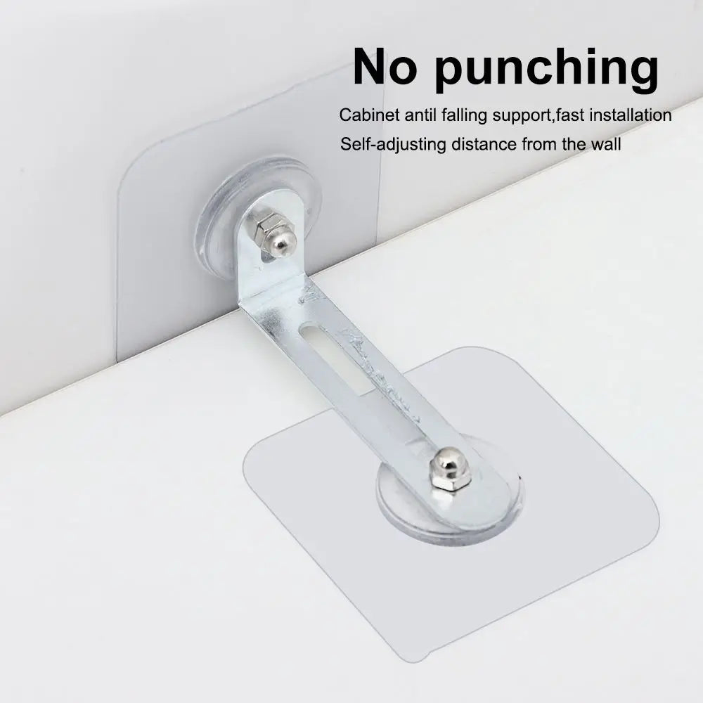 Adhesive Furniture Wall Anchors TV Cabinet Fixed Prevent Dumping Device Punch-free Furniture Anti-falling Fixture Baby Care