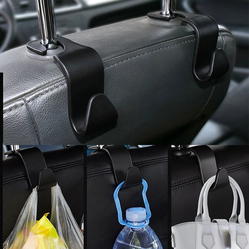 1 Pc Universial Car Storage Hooks Headrest Hooks Car Seat Hanger Hook Organizer Plastic Storage Holder For Handbag Purse