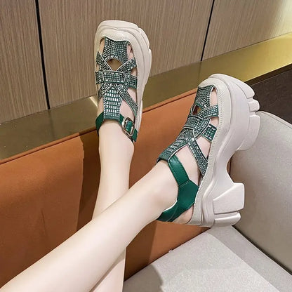 Fashion Brand High Heels Shoes Beach Slippers Chunky Sandals Designer Women Platform Shoes 2025 Summer New Pumps Women Sandals