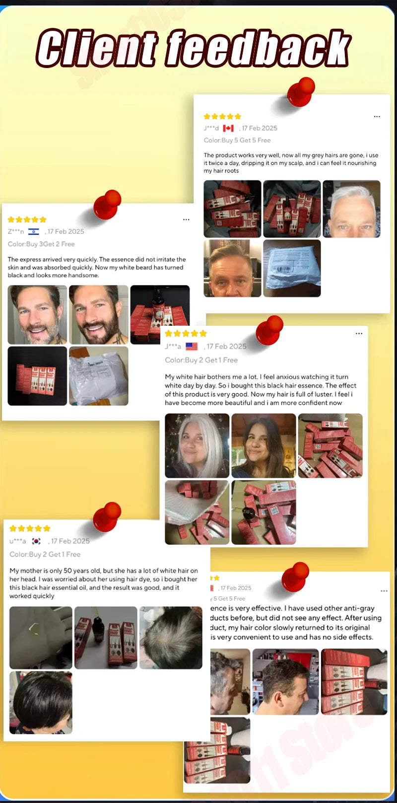 Grey hair serum for men and women, from white to black