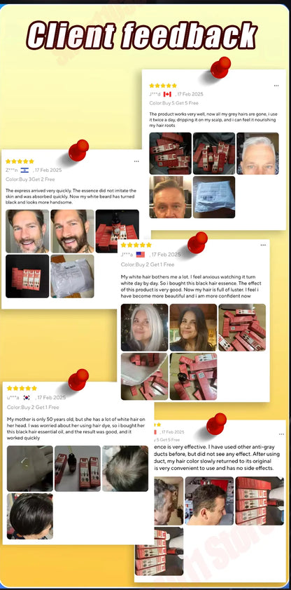 Grey hair serum for men and women, from white to black