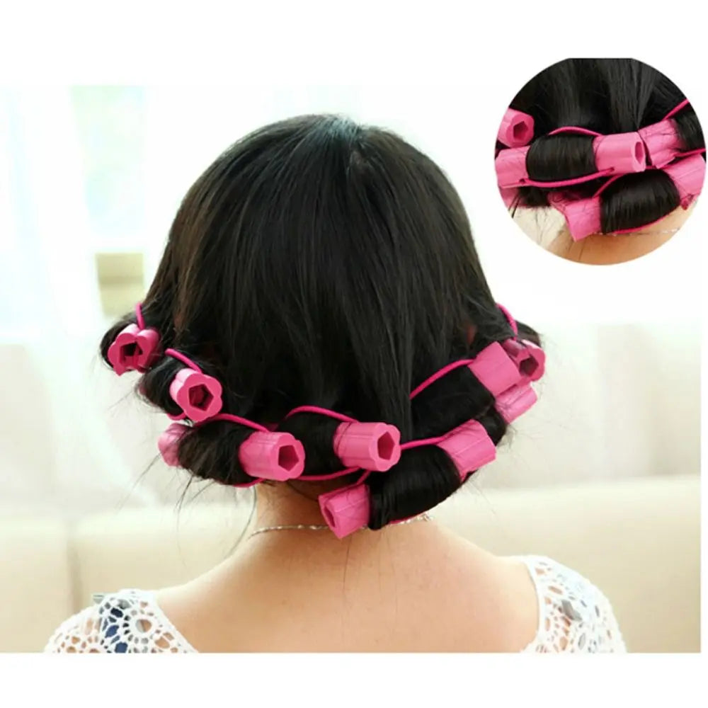 6Pcs Foam Hair Rollers Reusable Soft Sponge Rollers For Long Hairs No Clip Cozy Curlers Hair Styling Tools