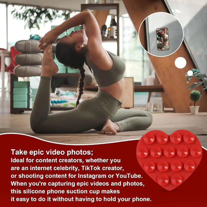 Double-Sided Suction Cup Phone Mount, Silicone Suction Phone Case Adhesive Sticky Phone Grip Hands-Free Phone Grip Phone Stand