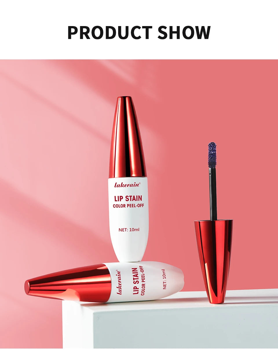 3 Colors Waterproof Lip Stain Color Peel-Off, Not Easy to transfer&Non-stick cup