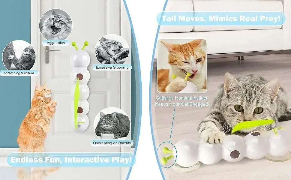 Intelligent Sensing Cat Toy Interactive Cat Stick, Durable, Automatic Swinging, Self-entertainment and Stress-relieving Wonder