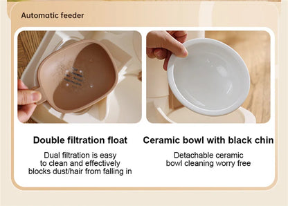 Pet Cat Automatic Feeder, Water Dispenser, Large Capacity Dry Wet Separation Food Container, Pet Supplies