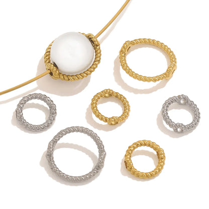 10pcs Stainless Steel 6 8 10mm Twisted Texture Round Jump Ring Personalized Fashion DIY Jewelry Accessories Wholesale