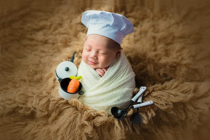 Bebe Hat Newborn Photography Chef Hat Mini Kitchen Utensils And Appliances Suit Infant Theme Photography Accessories
