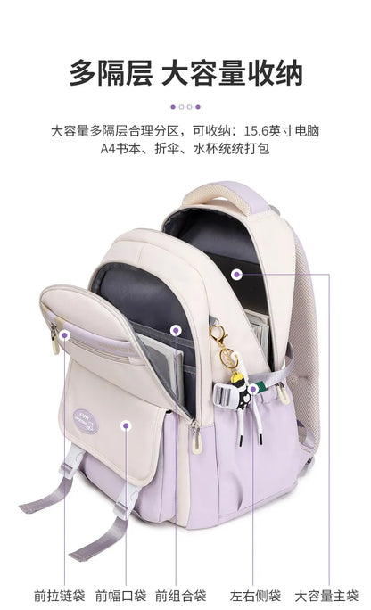 Cute Student Backpack 3pcs/set Primary Schoolbag Harajuku Kawaii Student Backpack Teenage Girls Handbag Large Capacity Rucksack