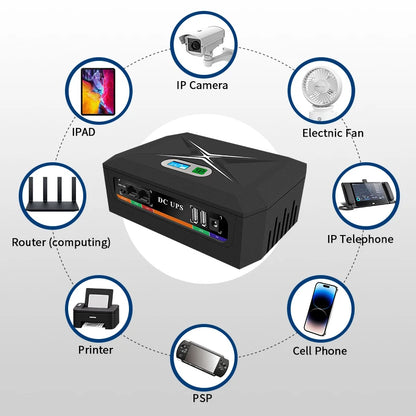 Mini Ups Power Bank Ups 100w 48000mah 5v 9v12v 24v Mini Ups with 12hr Backup Time Uninterruptible Power Supply Poe Dc Power