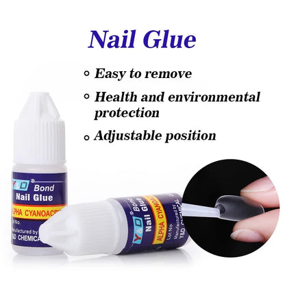 1/5/10pcs Super Strong Nail Bond Glue Acrylic Tips & Rhinestone Professional Nail Glue 2g/3g/7g/10g Fast Dry Long Lasting Glue