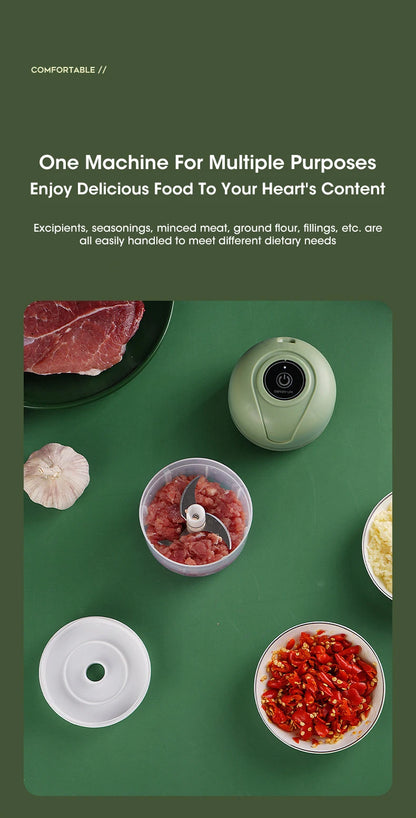 250ml Garlic Masher Crusher Electric Kitchen Food Chopper USB Portable Meat Grinder Vegetable Chopper for Kitchen Gadgets