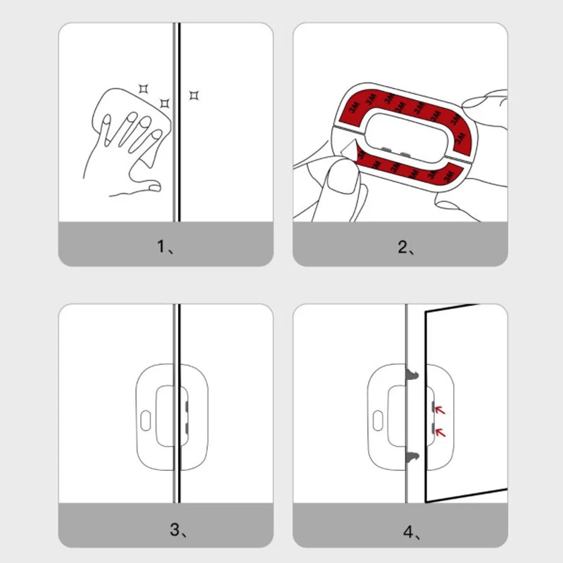 Household Refrigerator Lock Freezer Door Lock Toddler Children's Cabinet Safety Lock Baby Anti-pinching Safety For Baby