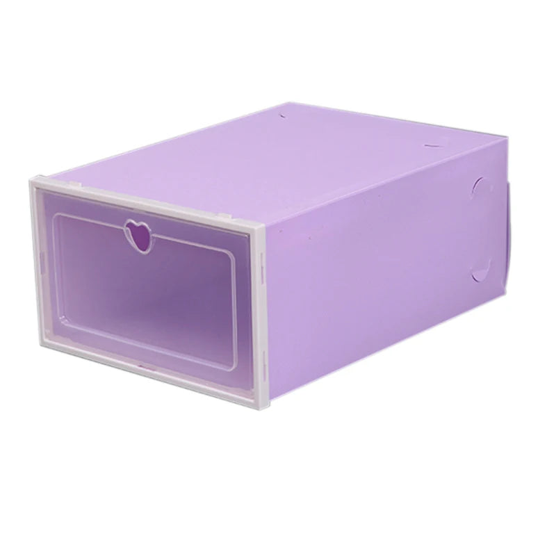 20Pcs Foldable Shoe Storage Boxes with Lids Transparent Stackable Containers Drawer Style PP Plastic Shoe Organizers