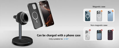 15W 3-in-1 Magnetic Wireless Charging Station For Magsafe iPhone 16 15 14 13 12 iWatch 10-2 SE AirPods Pro 4 Travel Fast Charger