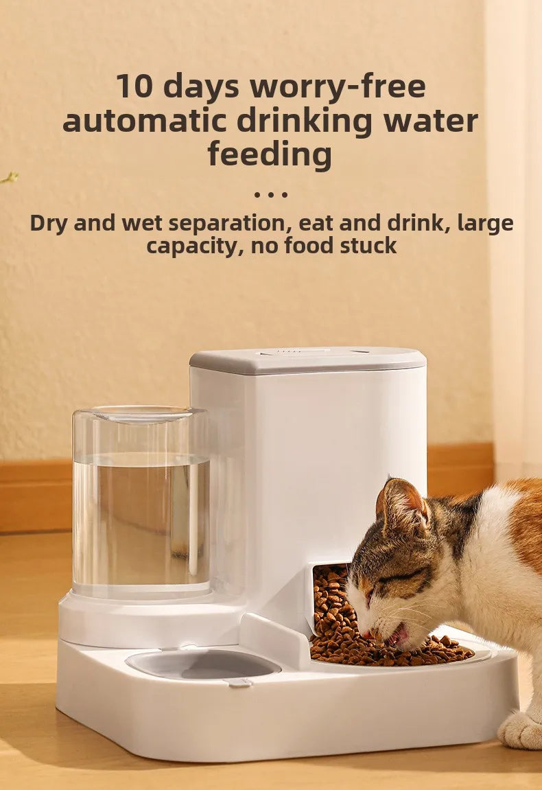 Pet automatic drinking water feeder Integrated large capacity dry and wet separation Ceramic bowl Stainless steel bowl