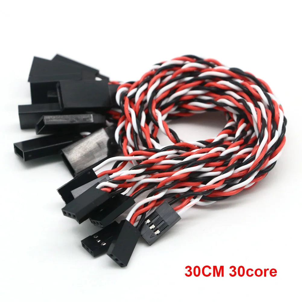 10pcs 10 / 15 / 30 / 50 / 100cm Servo Extension Cable 30 / 60 core For Futaba JR Anti-interference Servo For RC Helicopter Part/