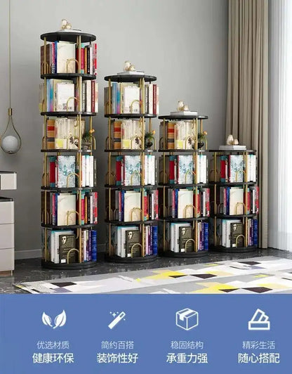 Modern Closet Bookcase Organizer Cabinet Display Rotating Bookcase Magazine Shelves Estante Para Livros Minimalist Furnitures