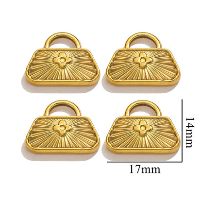 5PCS Stainless Steel Crucifix Bag Lock Pendant Charms Pad Lock Charms Fit DIY Necklace Bracelet Pendants Jewelry Making